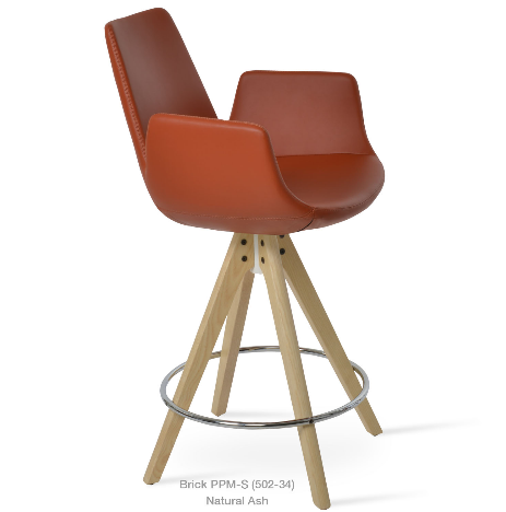 sohoConcept Eiffel Pyramid Swivel Arm Bar Stools Leather