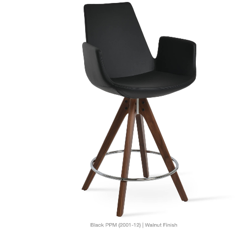 sohoConcept Eiffel Pyramid Swivel Arm Counter Stools Leather