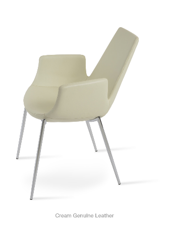 sohoConcept Eiffel Classy Armchair Leather in Bone Powder