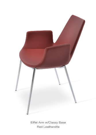 sohoConcept Eiffel Classy Armchair Leather in Red Powder