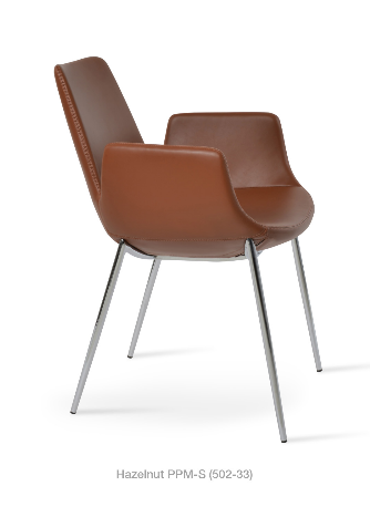 sohoConcept Eiffel Classy Armchair Leather in Grey Finish