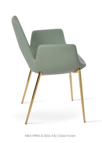 sohoConcept Eiffel Classy Armchair Leather in Gold-Brass