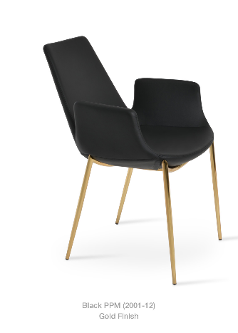 sohoConcept Eiffel Classy Armchair Leather in Gold-Brass