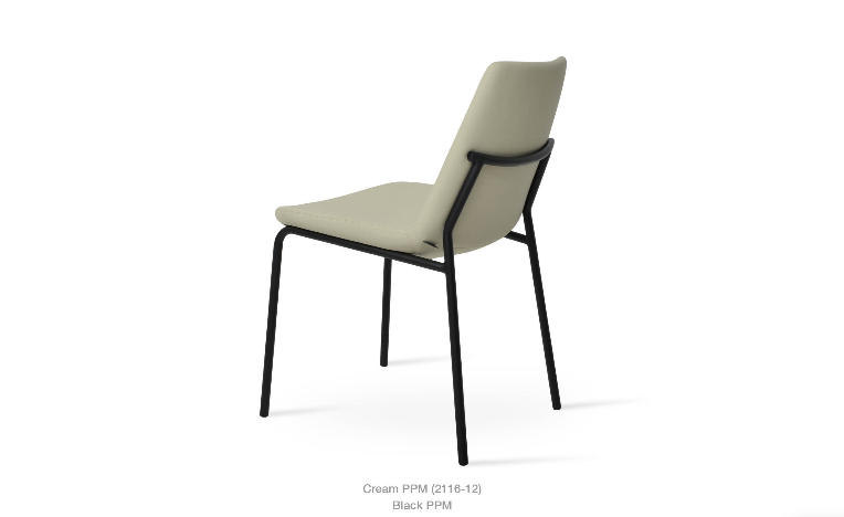 sohoConcept Eiffel Harris Dining Chair Leather in Gold Brass