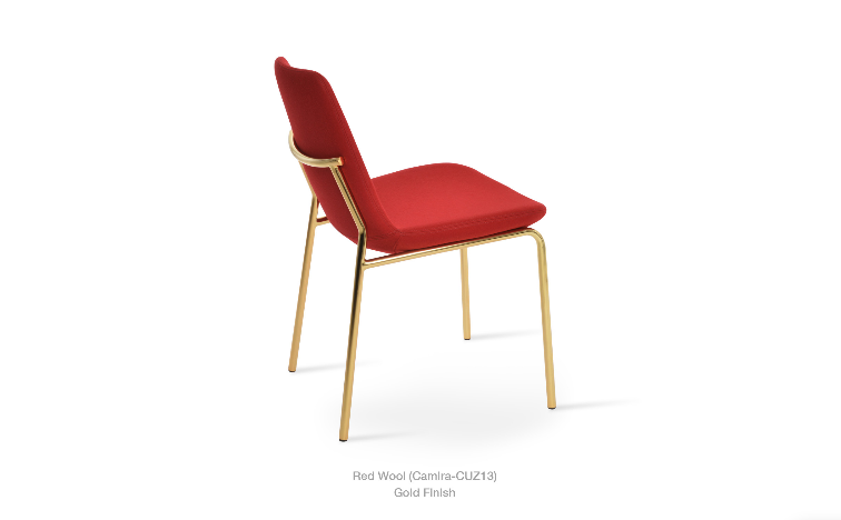 sohoConcept Eiffel Harris Dining Chair Fabric in Gold Brass