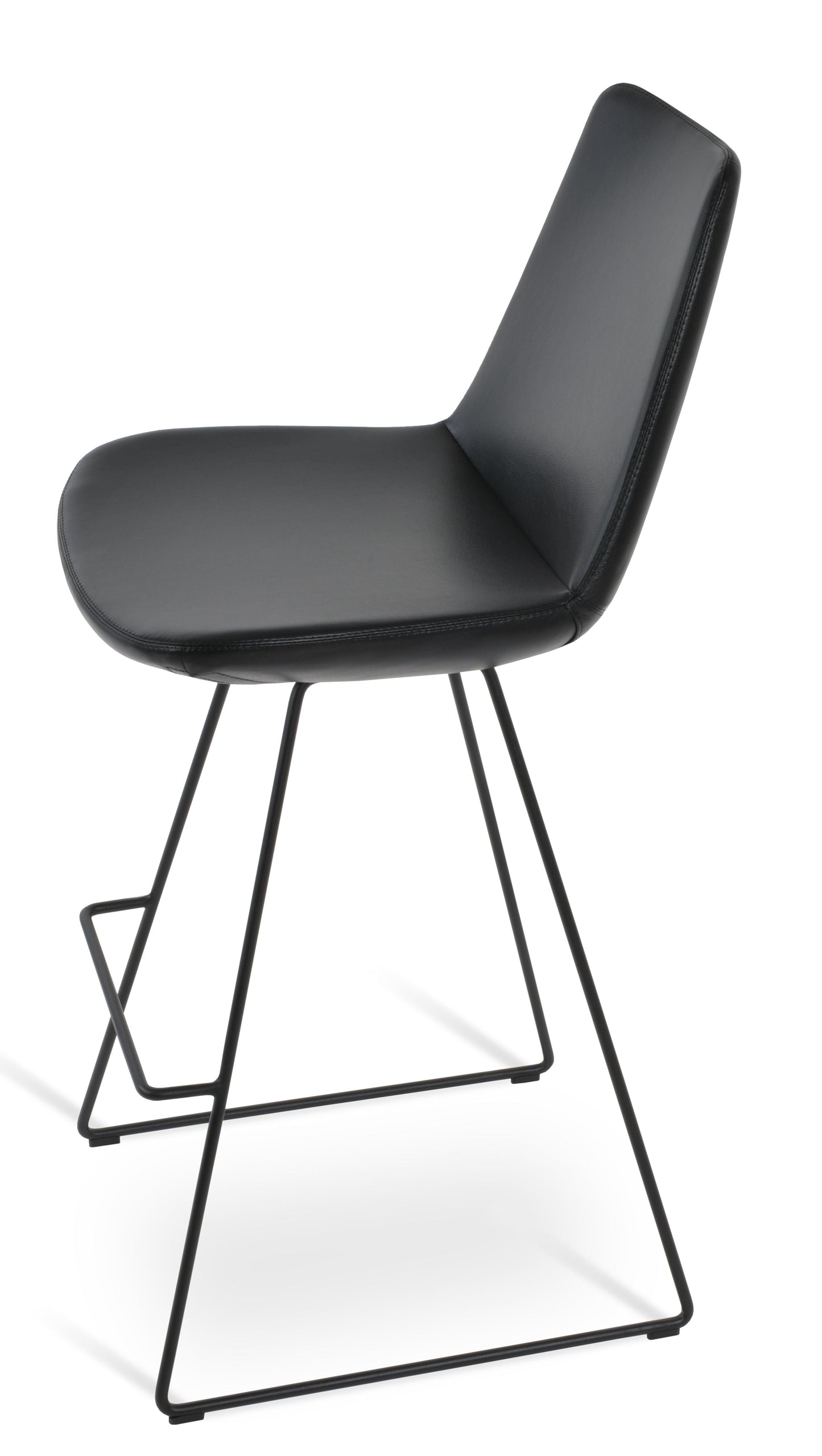 sohoConcept Eiffel Wire Stool Leather in Black Powder