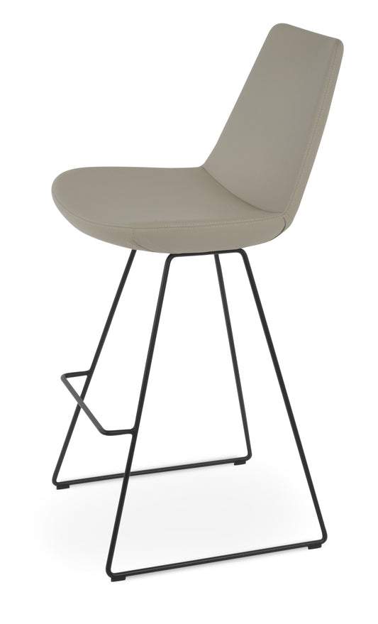 sohoConcept Eiffel Wire Stool Leather in Bone Finish