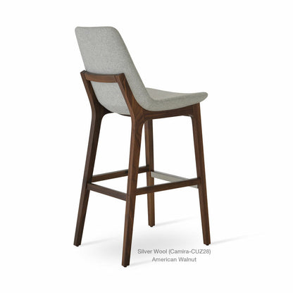 sohoConcept Eiffel Wood Counter Stool Fabric in Natural Ash