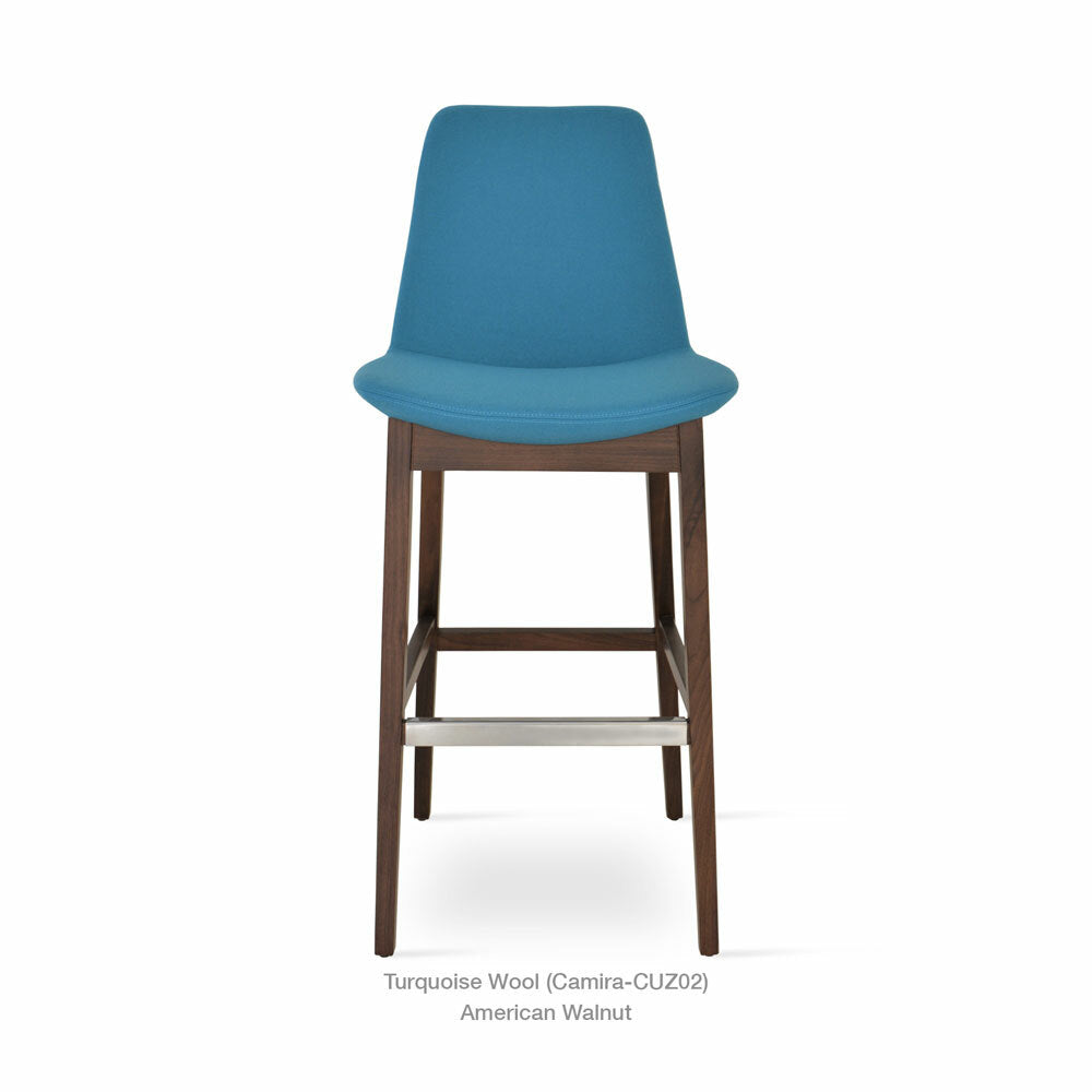 sohoConcept Eiffel Wood Counter Stool Fabric in Natural Ash