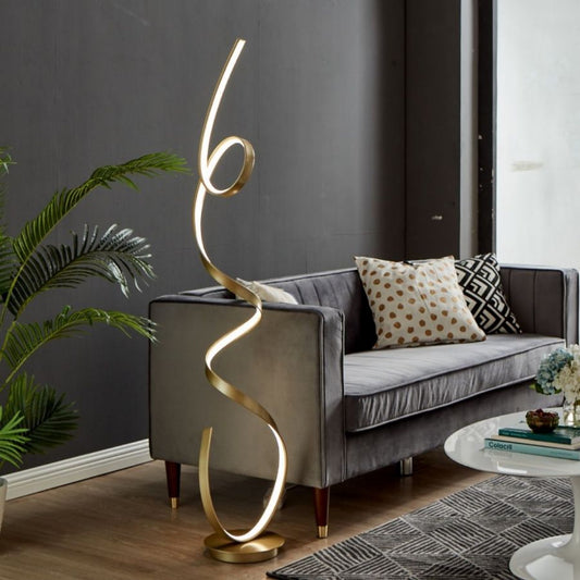 Finesse Amsterdam LED Sandy Gold 63 Floor Lamp Dimmable Fl 002 G
