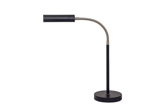 House of Troy Fusion Flex Task Table Lamp Black Satin Nickel USB Port FN150-BLK-SN