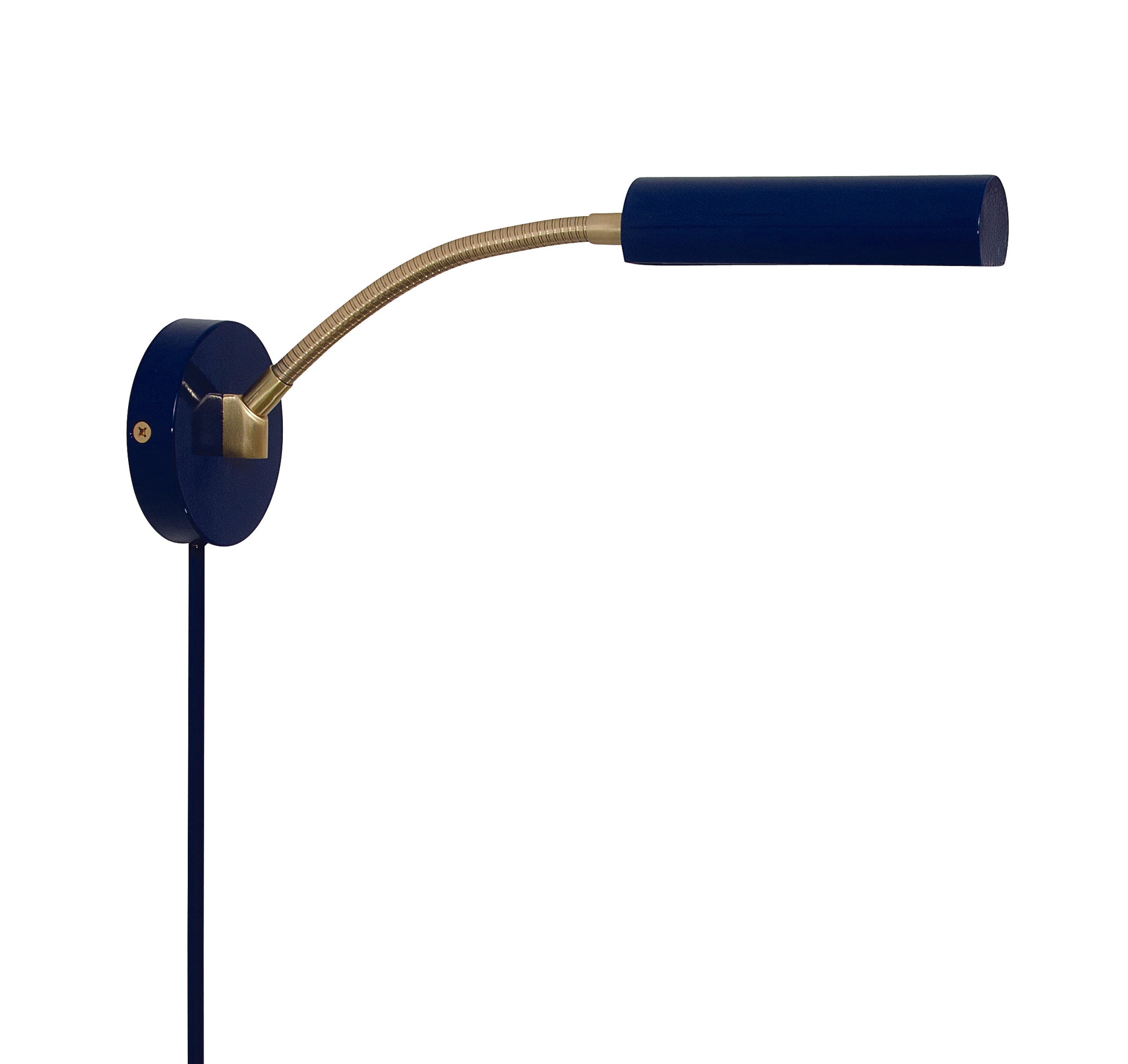 House of Troy Fusion Flex Wall Swing Lamp Navy Blue Satin Brass 30" Cord Cover FN175-NB-SB