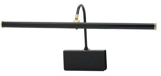 House of Troy Grand Piano LED CLamp 19" Black Polished Brass Accents GPLED19-7