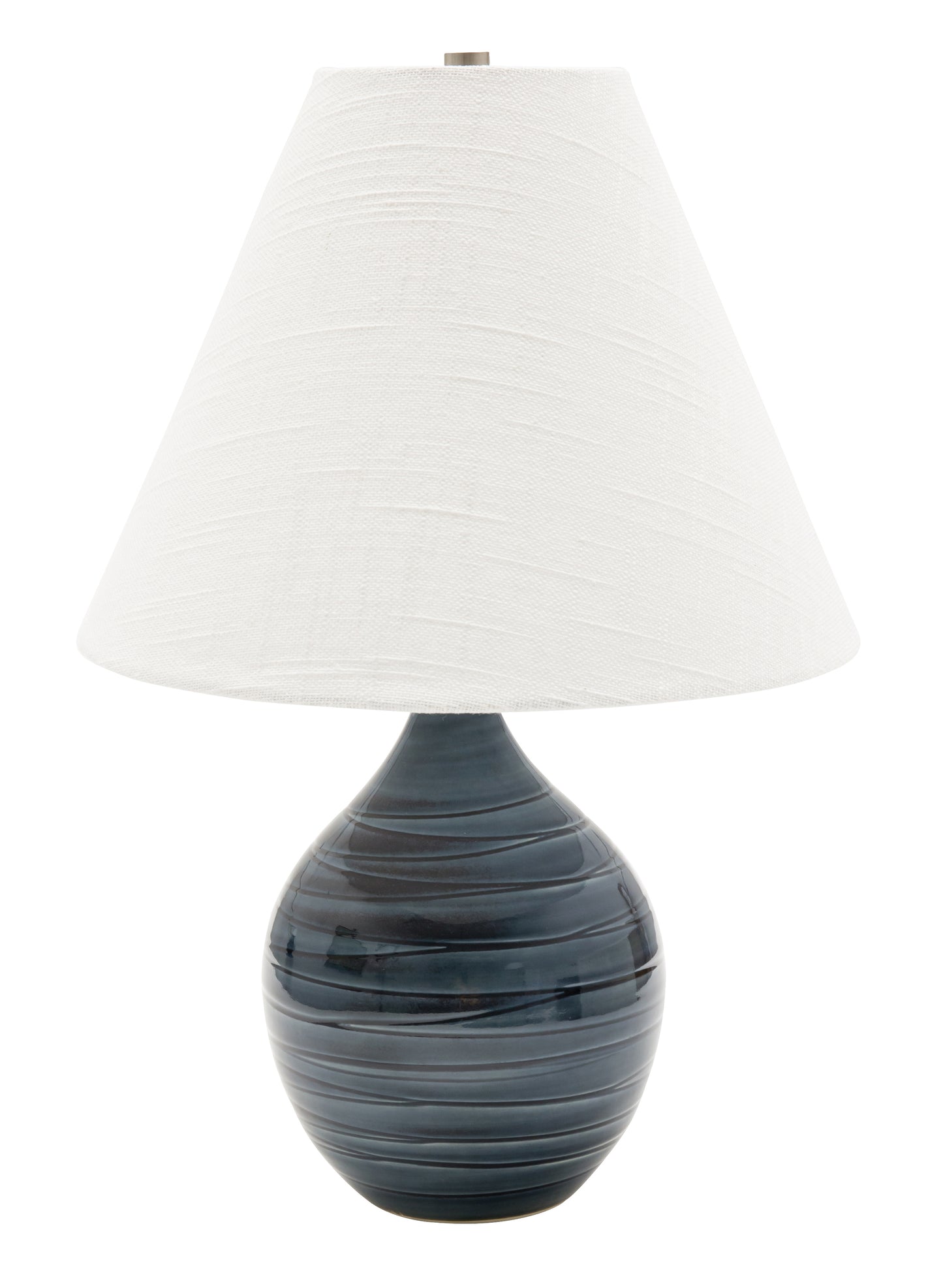 House of Troy Scatchard 19" Stoneware Accent Lamp Scored Blue Gloss GS200-SBG
