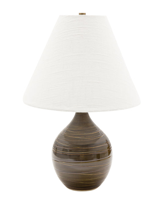 House of Troy Scatchard 19" Stoneware Accent Lamp Scored Brown Gloss GS200-SBR