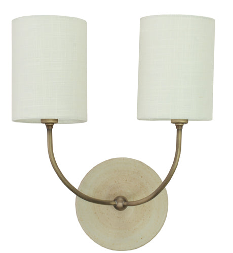 House of Troy Scatchard Double Wall Lamp Antique Bronze Oatmeal GS775-2-ABOT
