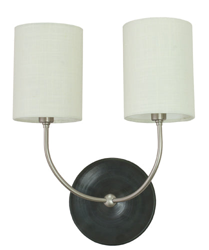 House of Troy Scatchard Double Wall Lamp Satin Nickel Matt Back GS775-2-SNBM