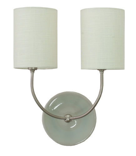 House of Troy Scatchard Double Wall Lamp Satin Nickel Gray Gloss GS775-2-SNGG