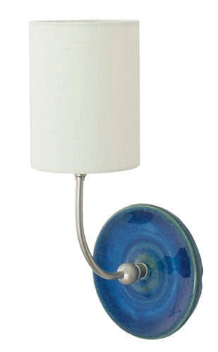 House of Troy Scatchard Wall Lamp Satin Nickel Blue Gloss GS775-SNBG