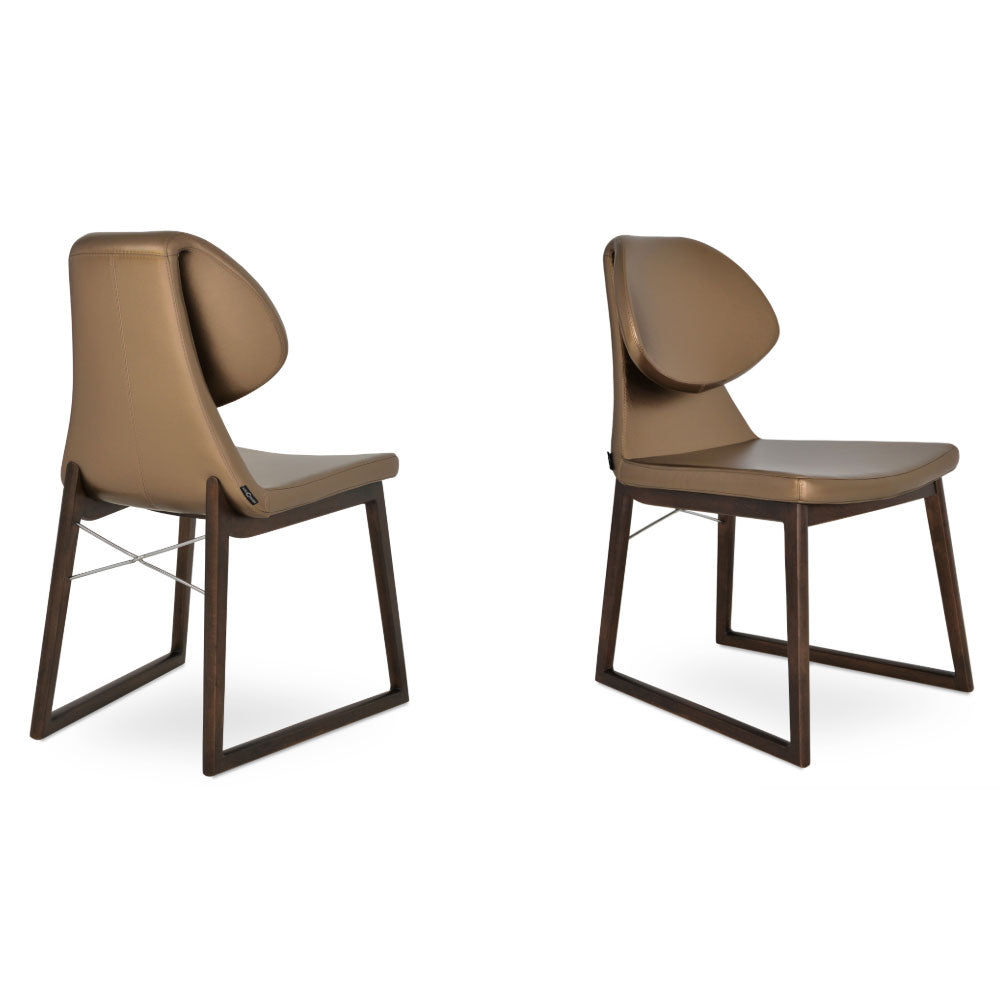 sohoConcept Gakko Wood Dining Chair Leather