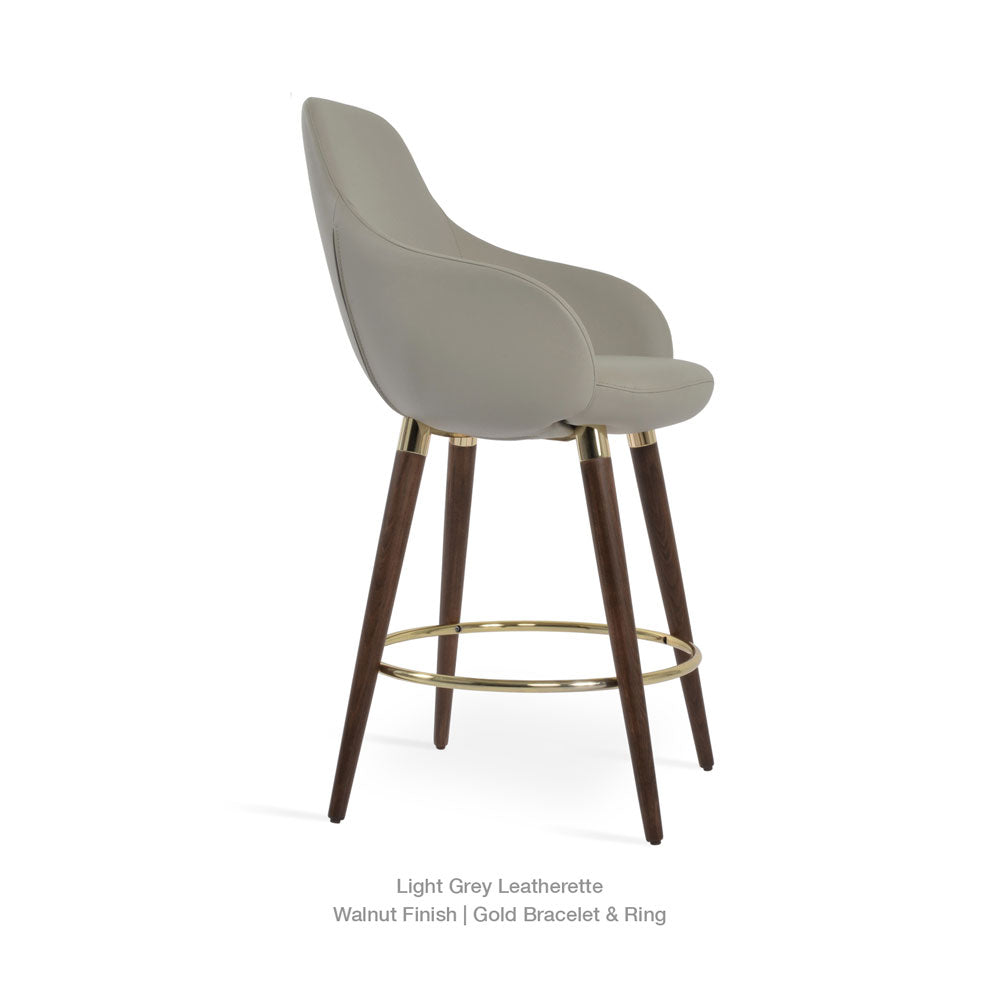 sohoConcept Gazel Wood Arm Counter Stool