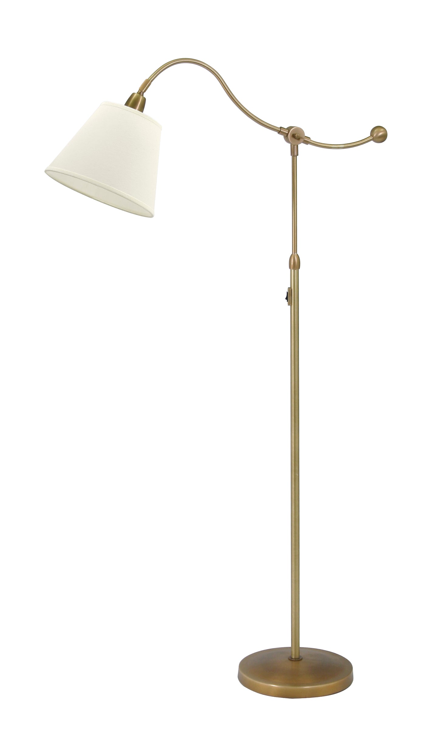 House of Troy Hyde Park Floor Lamp Weathered Brass White Linen HP700-WB-WL