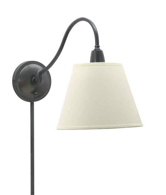 House of Troy Hyde Park Wall Lamp Oil Rubbed Bronze White Linen HP725-OB-WL