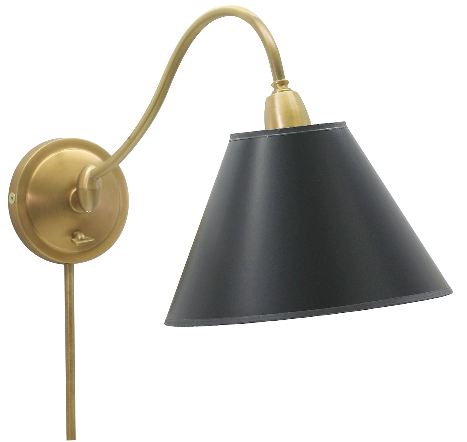 House of Troy Hyde Park Wall Lamp Weathered Brass Black Parchment HP725-WB-BP