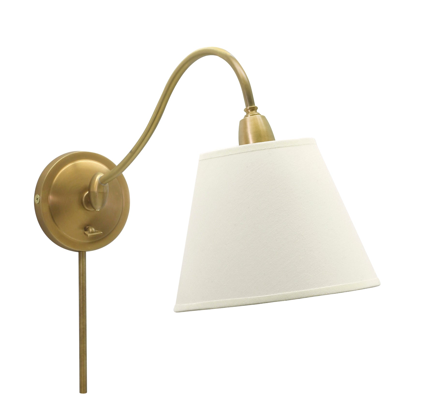 House of Troy Hyde Park Wall Lamp Weathered Brass White Linen HP725-WB-WL