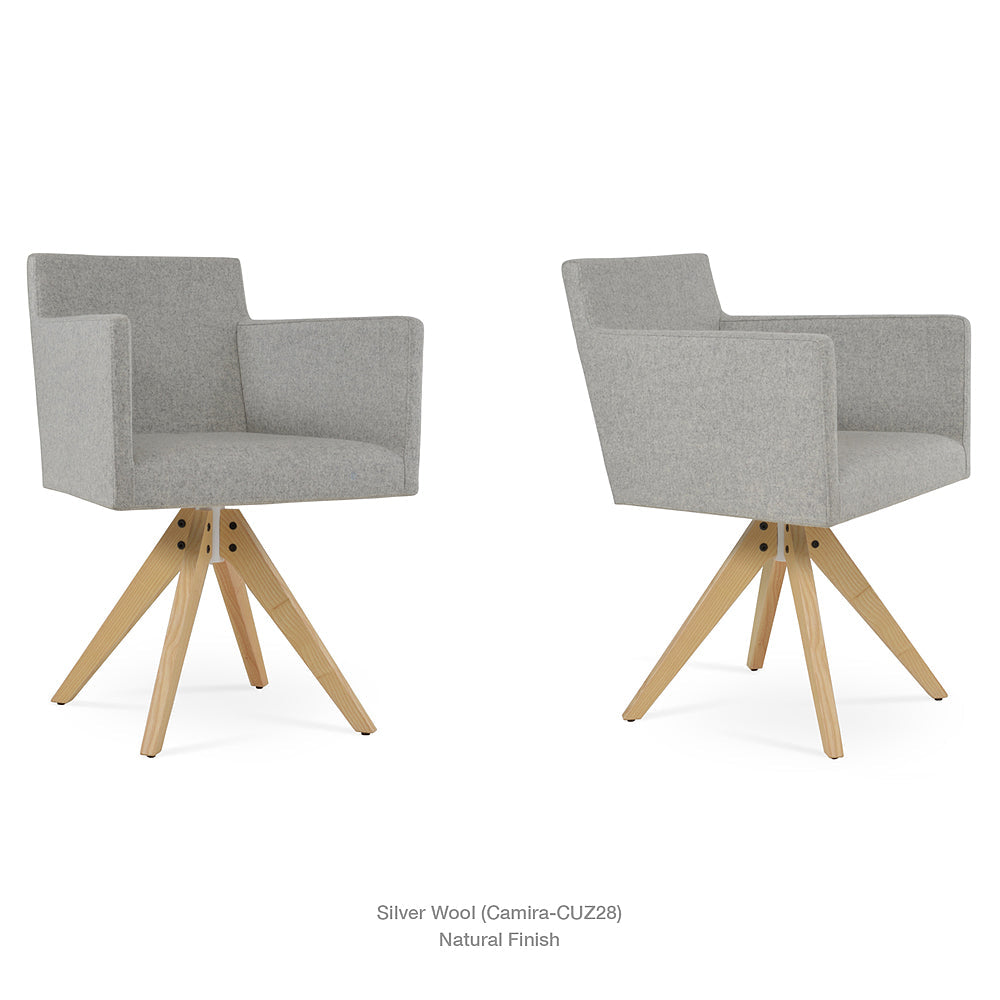 sohoConcept Harput Pyramid Swivel Arm Chair Fabric