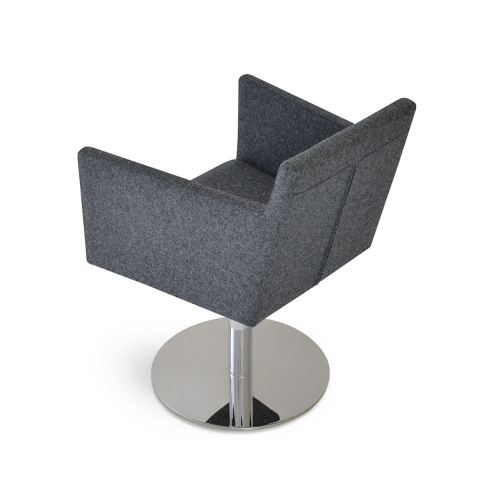 sohoConcept Harput Round Swivel Arm Chair Fabric