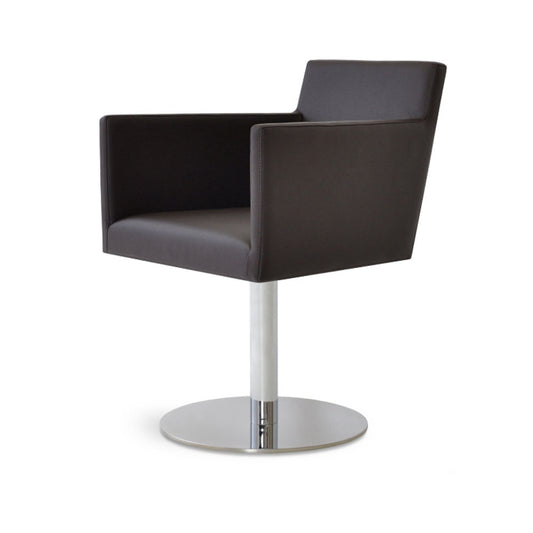 sohoConcept Harput Round Swivel Arm Chair Leather