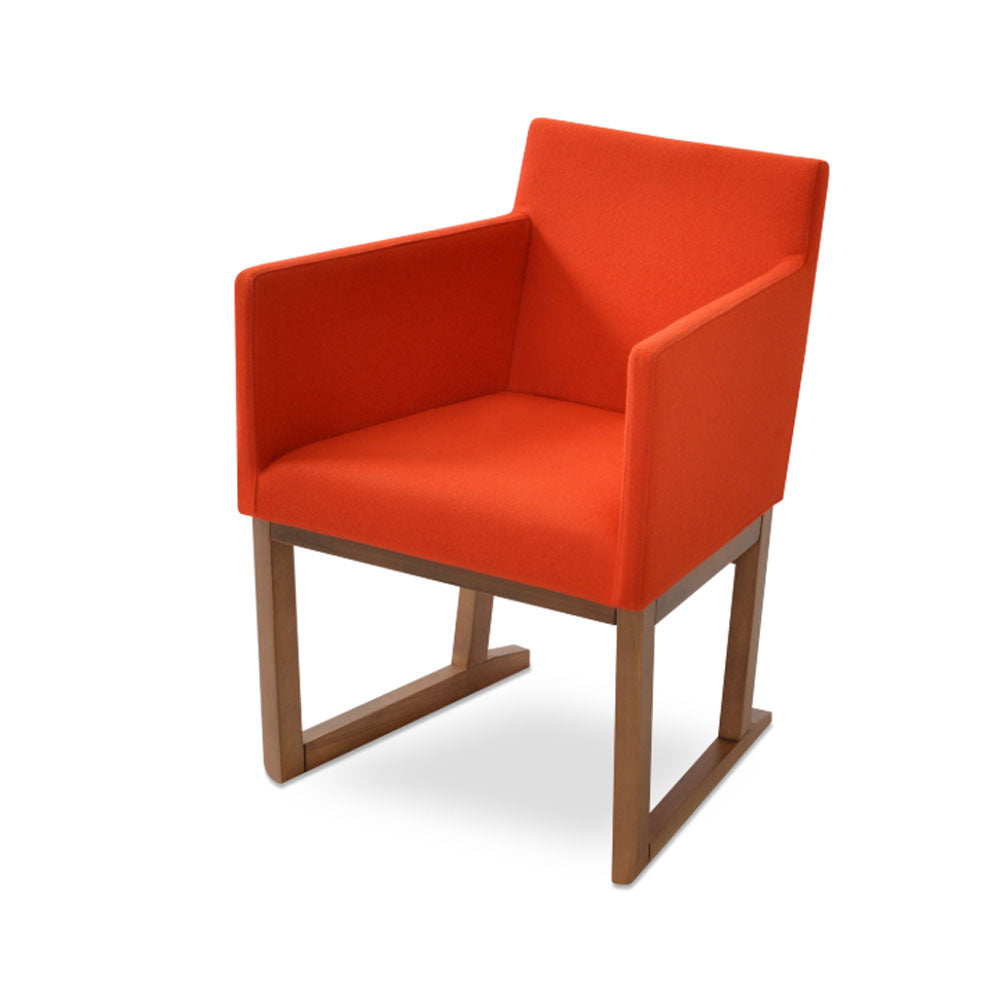 sohoConcept Harput Sled Wood Arm Chair Fabric