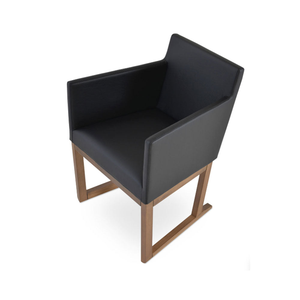 sohoConcept Harput Sled Wood Arm Chair Leather