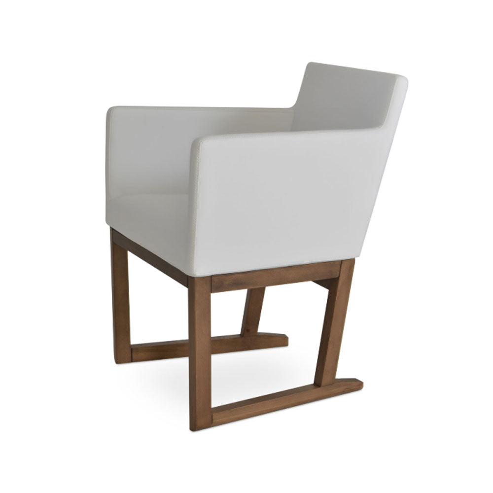 sohoConcept Harput Sled Wood Arm Chair Leather