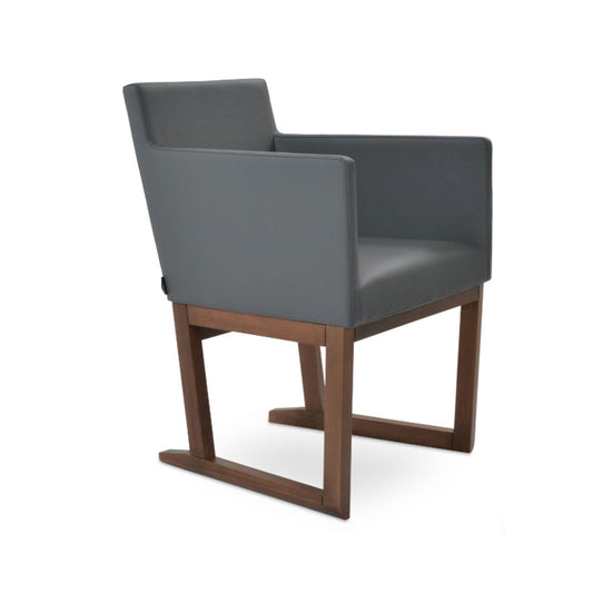 sohoConcept Harput Sled Wood Arm Chair Leather