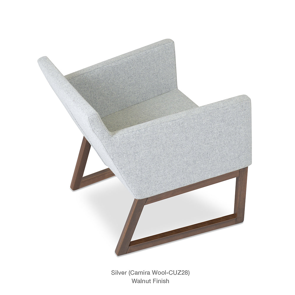 sohoConcept Harput Sled Wood Lounge Chair Fabric