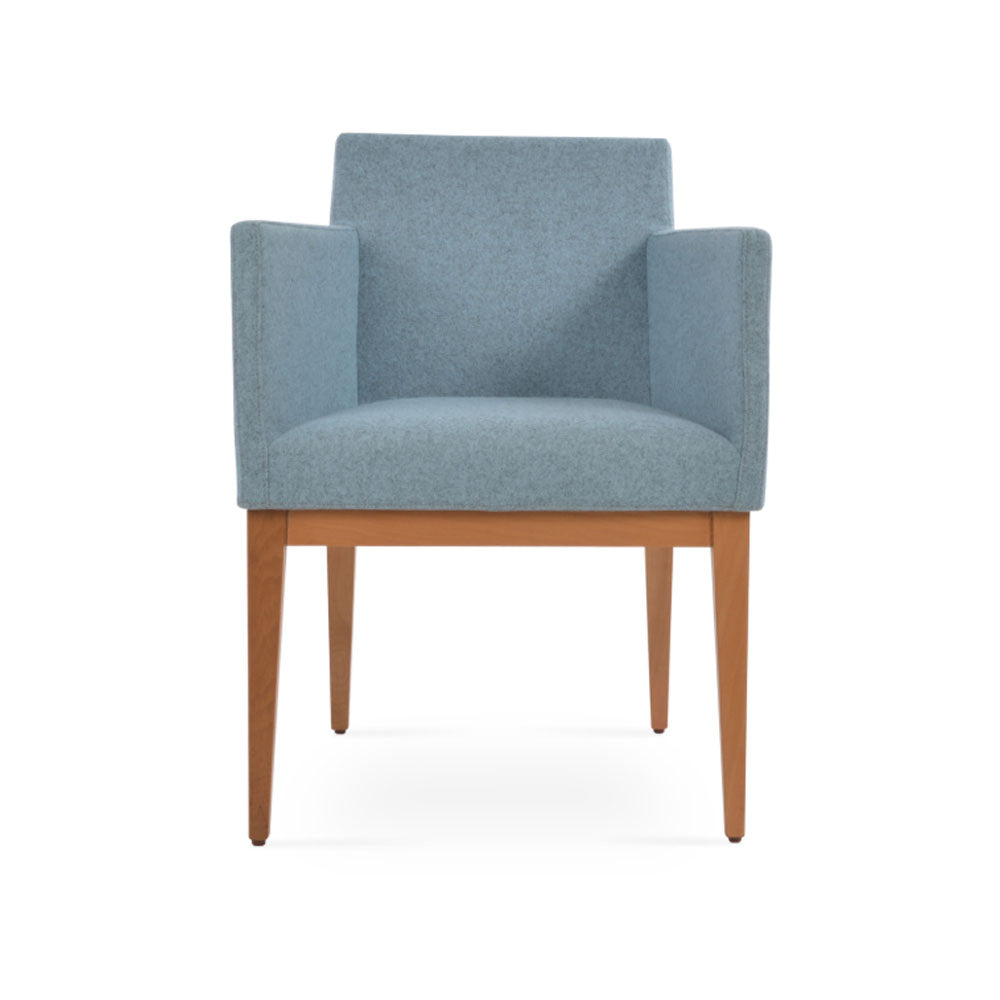 sohoConcept Harput Wood Arm Chair Fabric