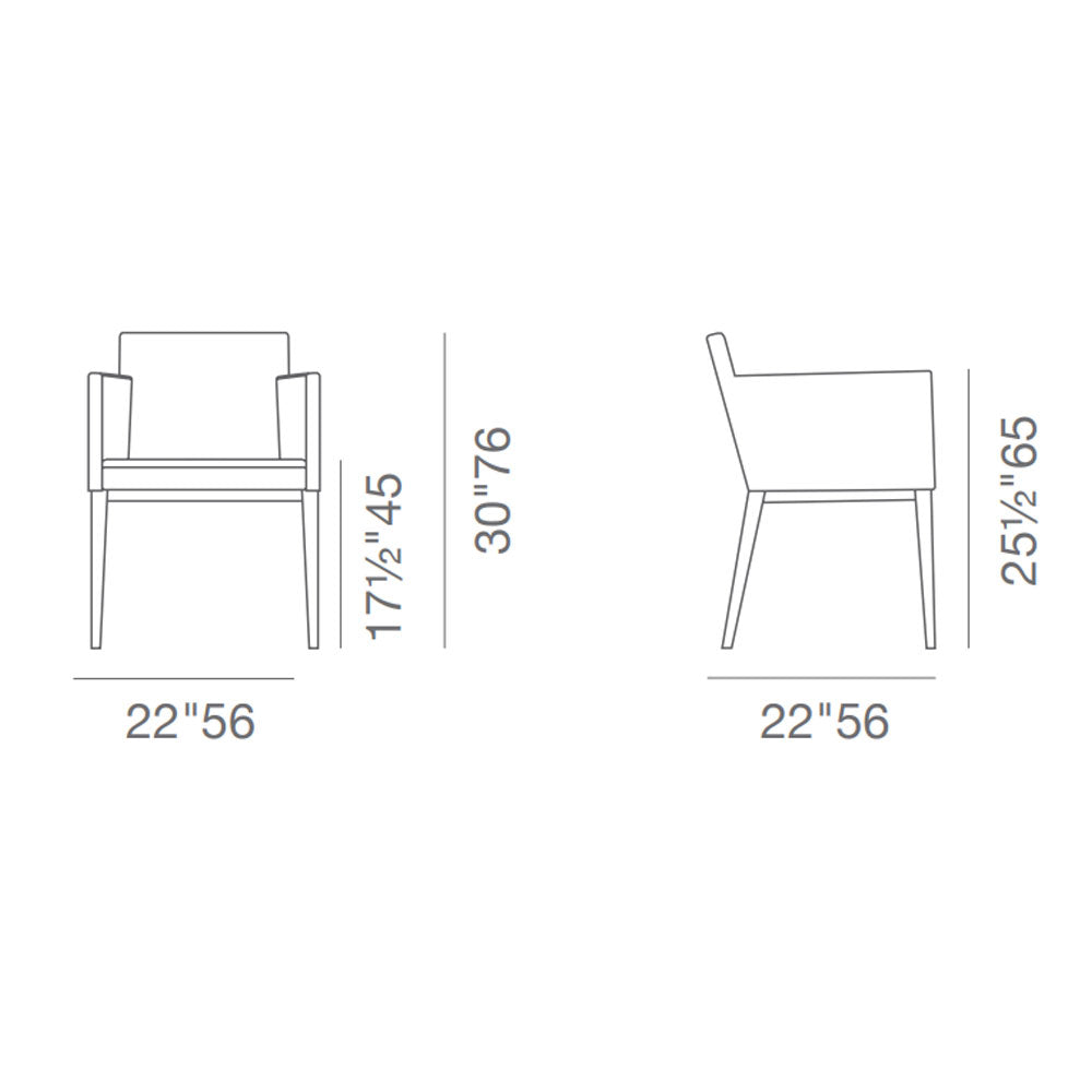 sohoConcept Harput Wood Arm Chair Fabric