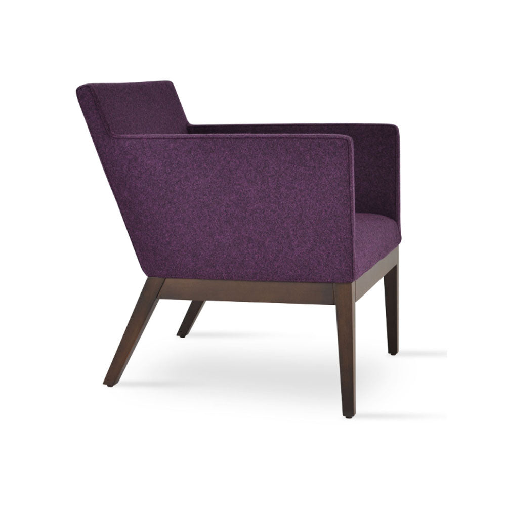sohoConcept Harput Wood Lounge Chair Fabric