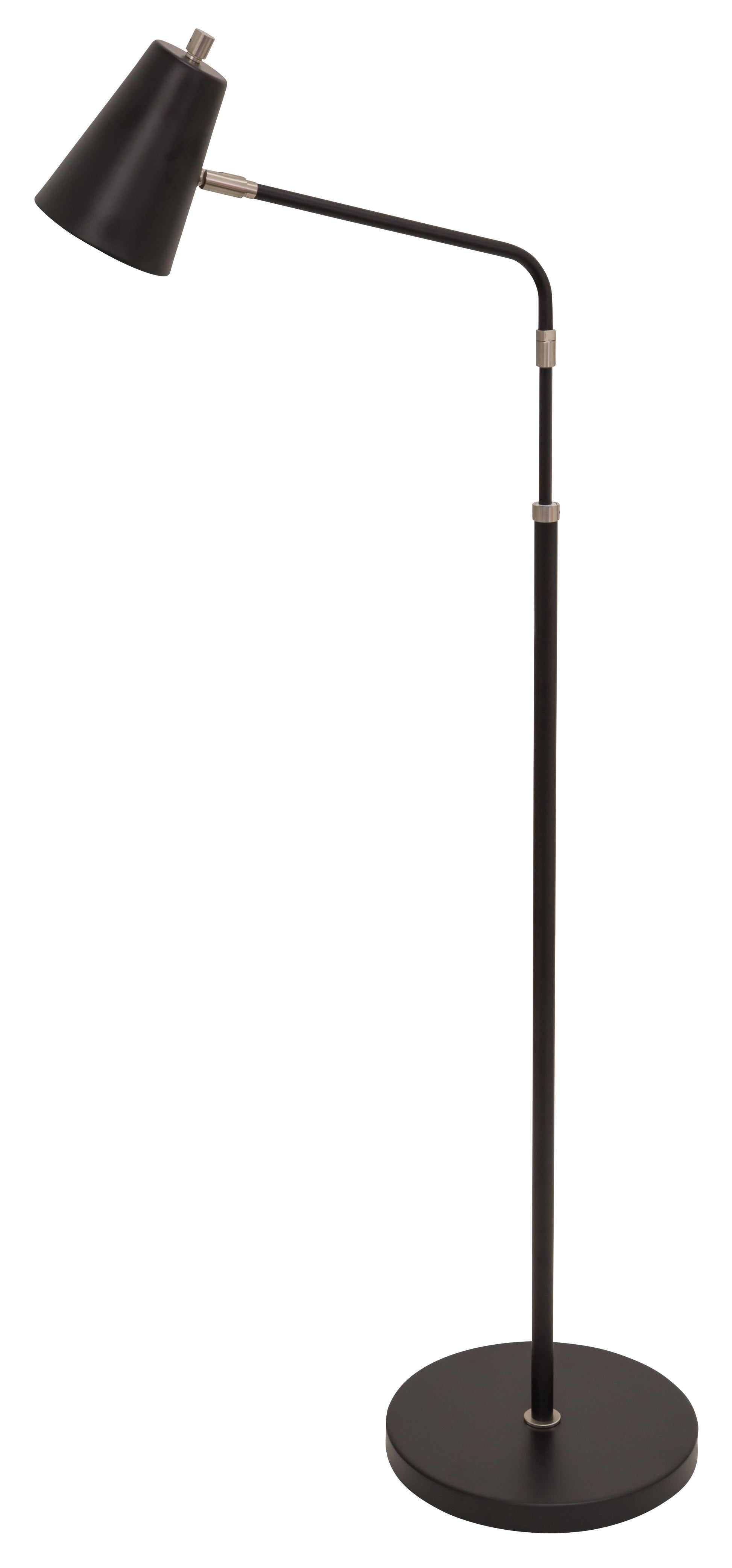 House of Troy Kirby LED Adjustable Floor Lamp Black Satin Nickel Accents K100-BLK