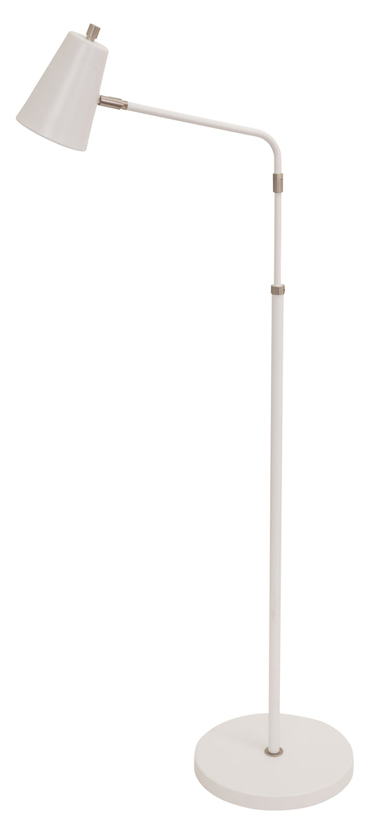 House of Troy Kirby LED Adjustable Floor Lamp White Satin Nickel Accents K100-WT