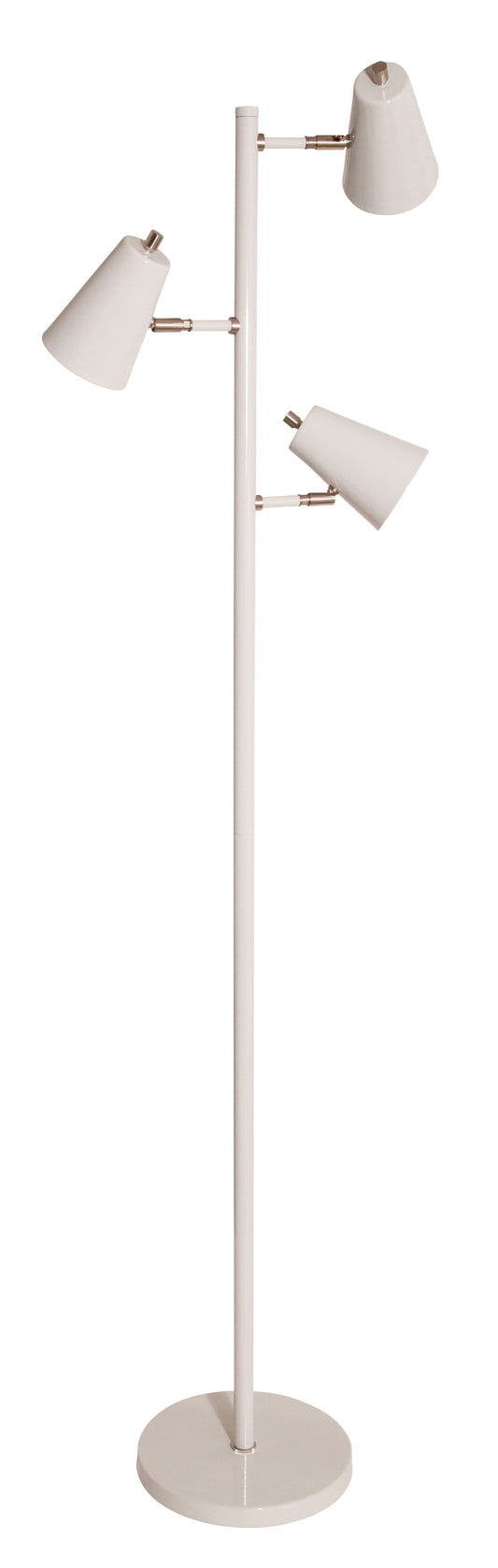 House of Troy Kirby LED Three Light Floor Lamp Gray Satin Nickel Accents K130-GR