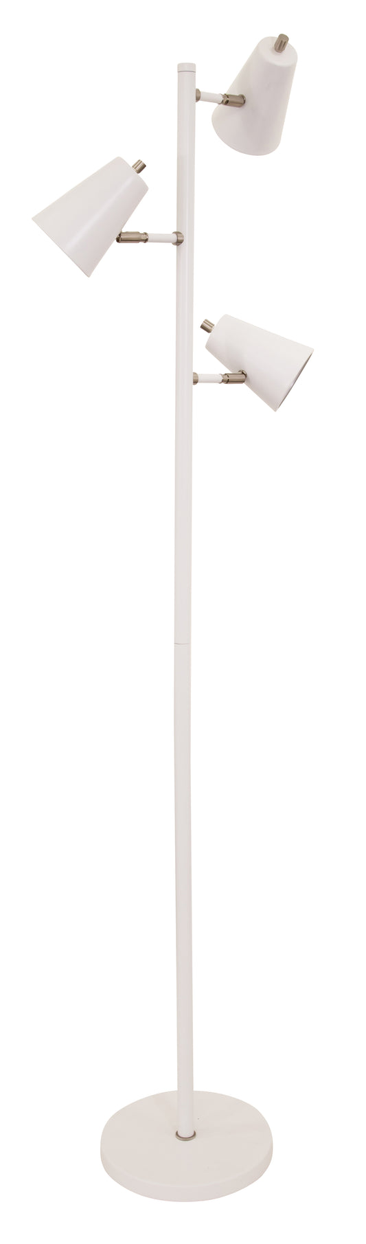 House of Troy Kirby LED Three Light Floor Lamp White Satin Nickel Accents K130-WT