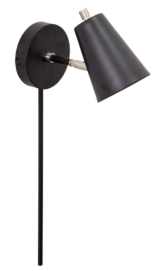 House of Troy Kirby LED Wall Lamp Black Satin Nickel Accents K175-BLK