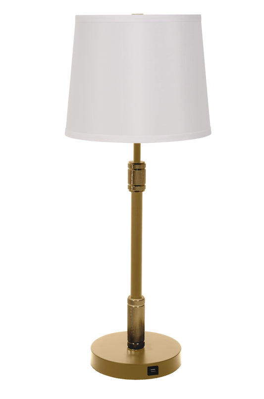 House of Troy Killington Brushed Brass Table Lamp USB Port Hardback KL350-BB