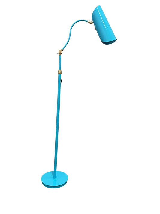 House of Troy Logan Azure Satin Brass Floor Lamp Rolled L300-AZSB
