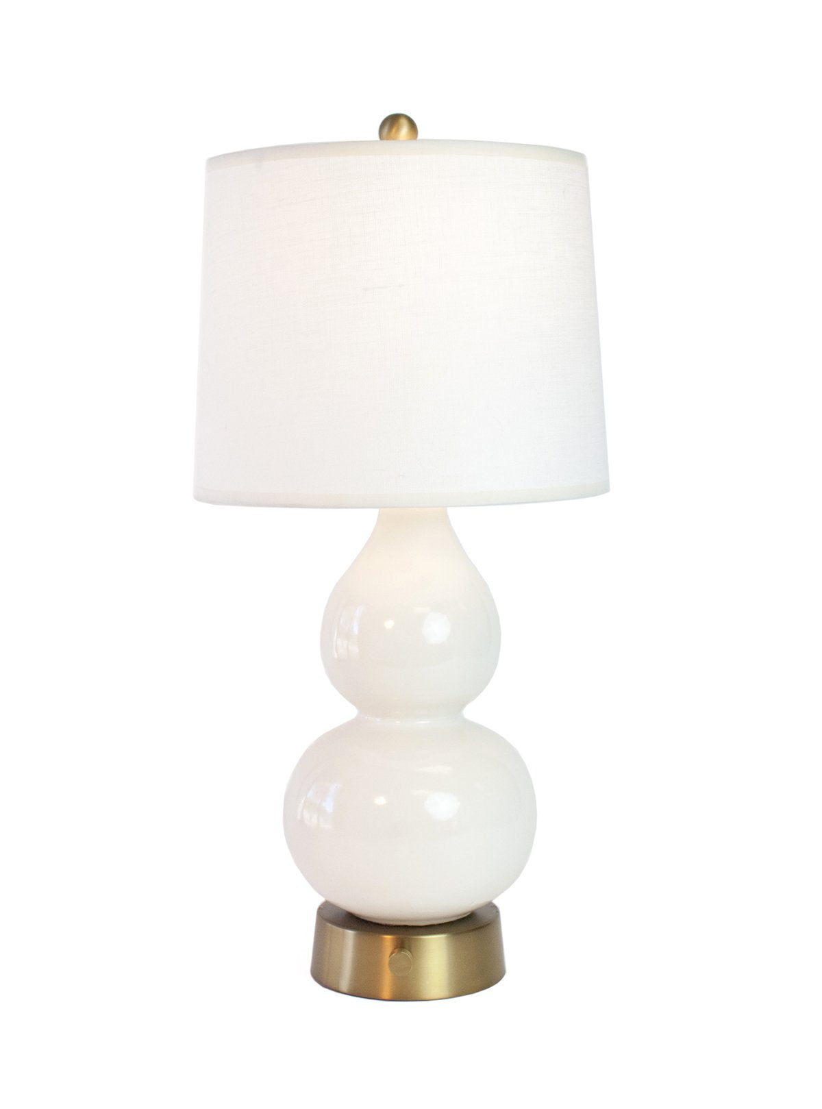 Modern Lantern Cordless Lamp Norma Jean Ivory Ceramic Mini Antique Brass