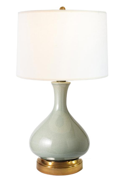 Modern Lantern Cordless Lamp Bartlett Celadon Antique Brass