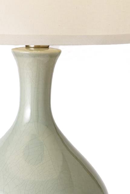 tylish Brushed Nickel Table Lamp in Celadon